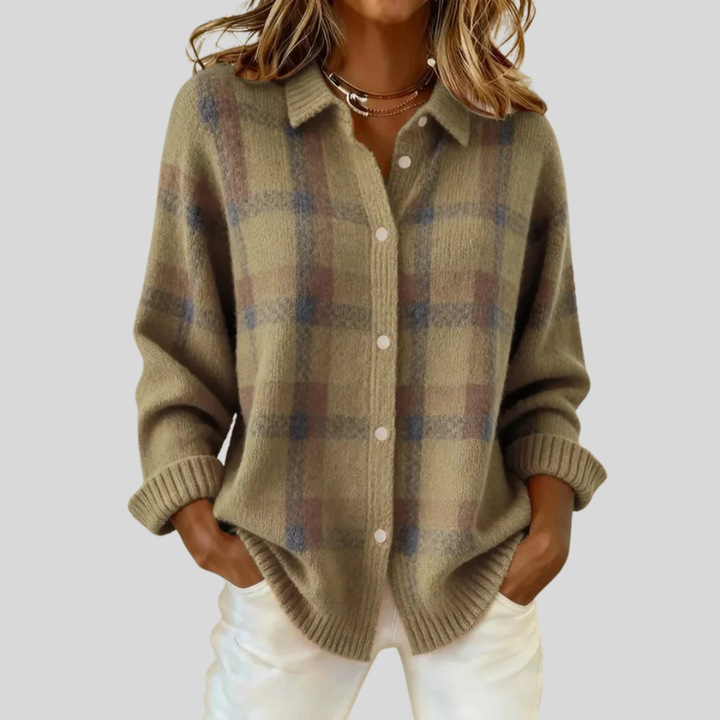 Francesca™ | Retro Cheque Sweater