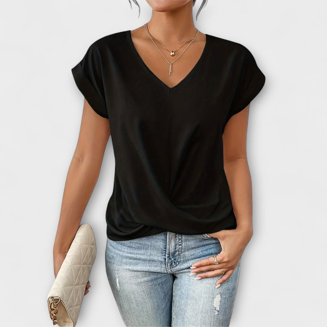 Carlinda Elegant V-neck Top