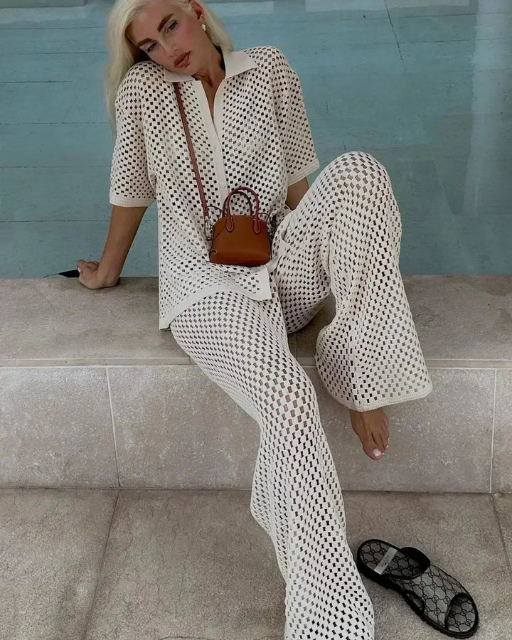 Caelya | Striped Crochet Two-Piece Set